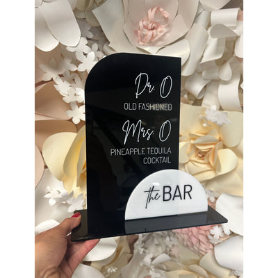 Black and White Acrylic Bar Sign Boxed Wedding Invitations