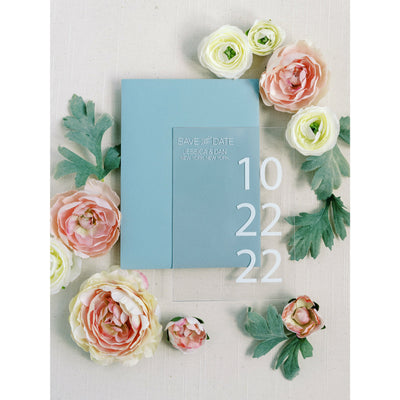 Acrylic Save the Date Boxed Wedding Invitations