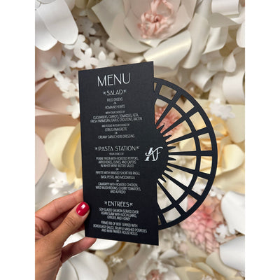 Black and Gold Acrylic Menu Boxed Wedding Invitations