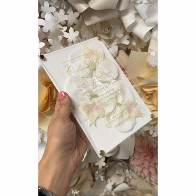 3D Orchid Invitation Boxed Wedding Invitations
