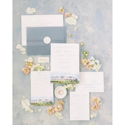 Elegant Watercolor Invitation Boxed Wedding Invitations