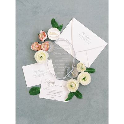 Clear Acrylic Silver Invitation Boxed Wedding Invitations