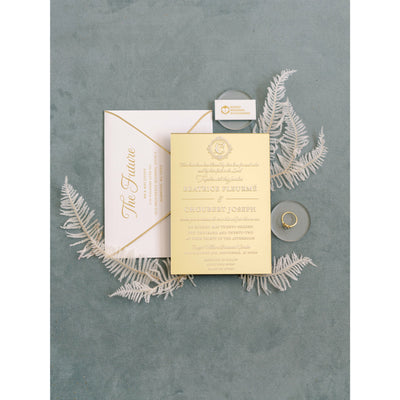 Gold Mirror Acrylic Invitation Boxed Wedding Invitations