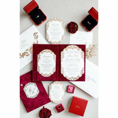 Burgundy Folio Boxed Wedding Invitations