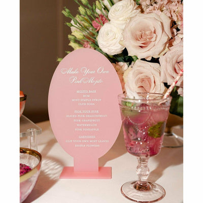 Frosted Pink Bar Sign Boxed Wedding Invitations