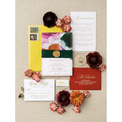 Elegant and Colorful Watercolor Invitation Boxed Wedding Invitations