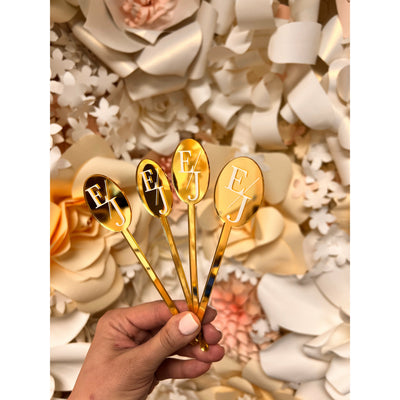 Gold Oval Drink Stirrers Boxed Wedding Invitations