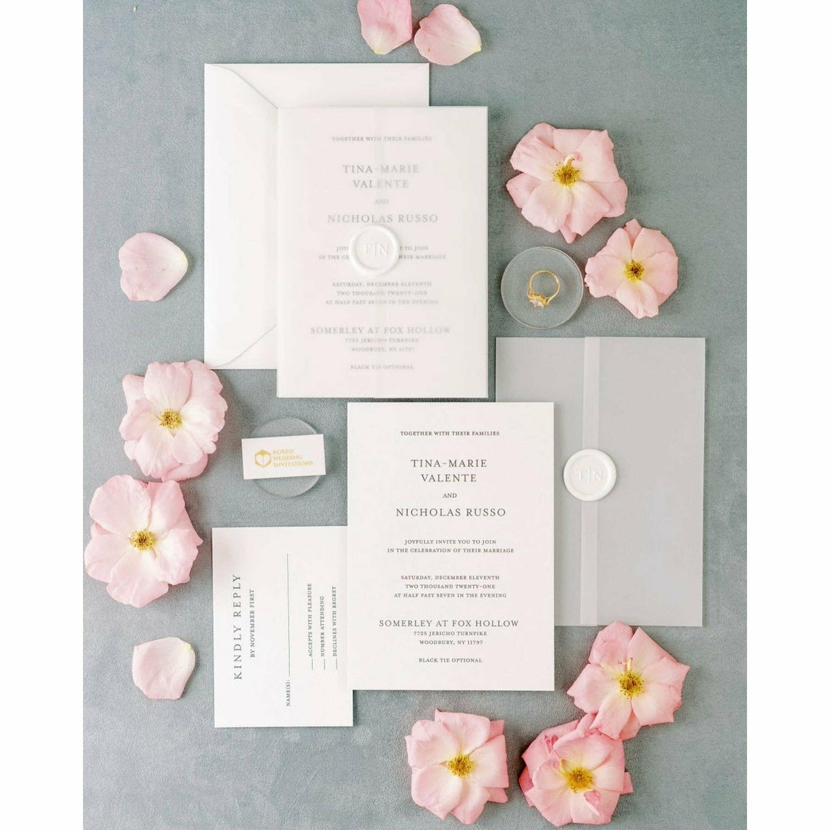 Minimalist Vellum Wedding Invitation Suite – Boxed Wedding Invitations
