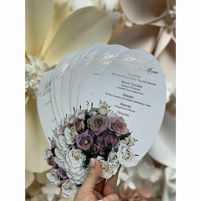 Mauve Floral Menu Boxed Wedding Invitations
