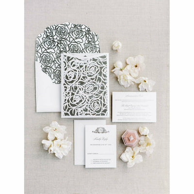 Silver Mirror Acrylic Invitation Boxed Wedding Invitations