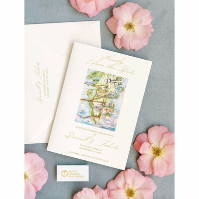 Watercolor Save the Date Boxed Wedding Invitations