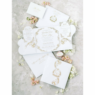 White Folio Boxed Wedding Invitations