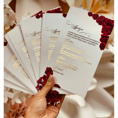 Roses menu Boxed Wedding Invitations